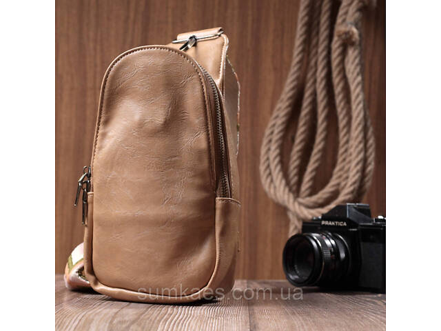 Сумка через плечо для женщин из экокожи Vintage 22790 Светло-коричневый - Фото 9