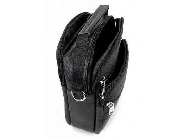 Сумка чорна чоловіча з натуральної шкіри Bexhill Bx4539NK - Фото 8