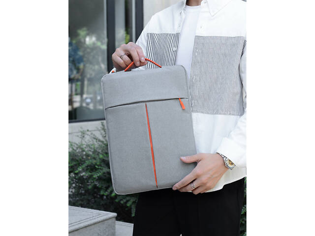 Сумка-чохол для ноутбука вертикальна Orange до 14,1', Сірий - Фото 2