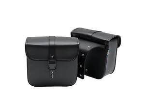 Сумка для мотоцикла RESTEQ 2 шт — мотосумки черные из искусственной кожи 26х11,5х24 см, дорожные боковые сумки