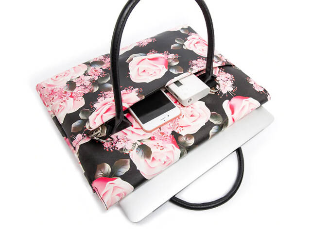 Сумка для ноутбука Kinmac Lady 13.3' - Black Pink Rose - Фото 2