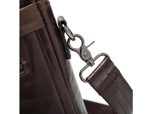 Сумка для ноутбука кожаная деловая коричневая 79005C - Фото 3