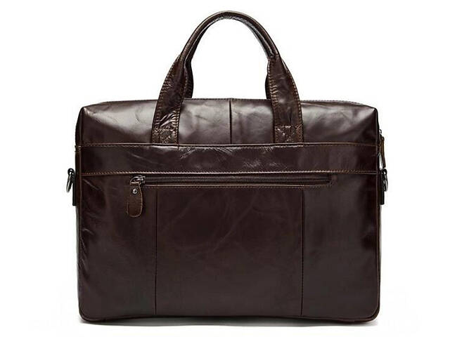 Сумка для ноутбука кожаная деловая коричневая 79005C - Фото 4