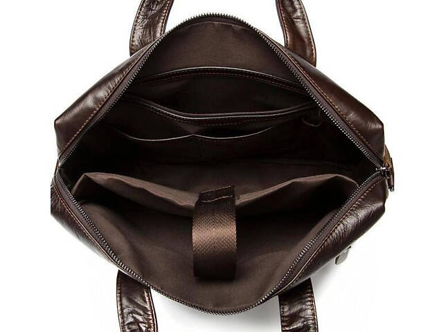 Сумка для ноутбука кожаная деловая коричневая 79005C - Фото 6