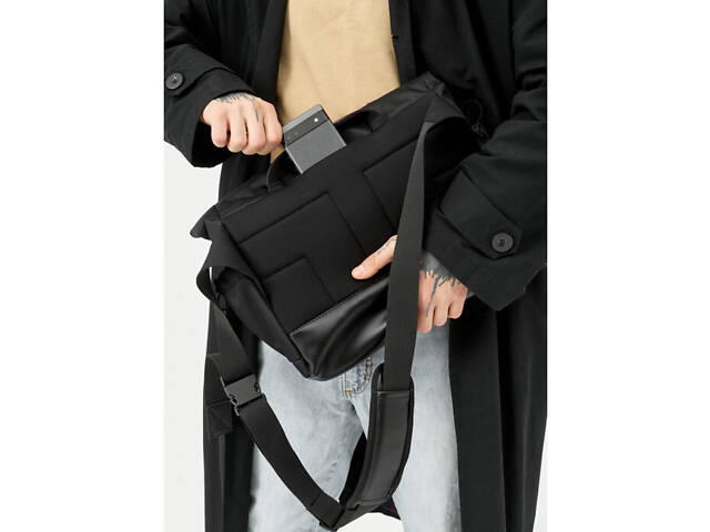 Сумка для ноутбука Sambag чорна з перфорацією - Фото 8