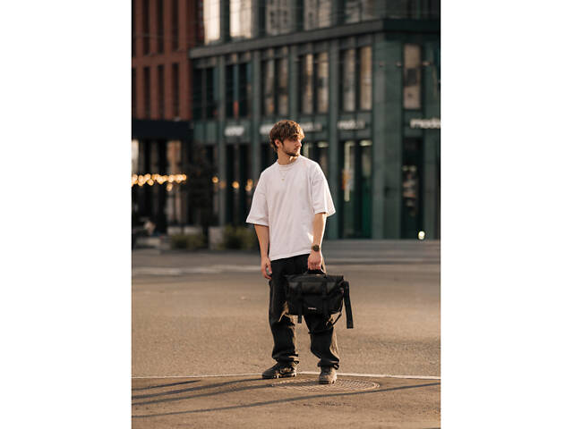 Сумка для ноутбука Sambag чорна з перфорацією - Фото 2