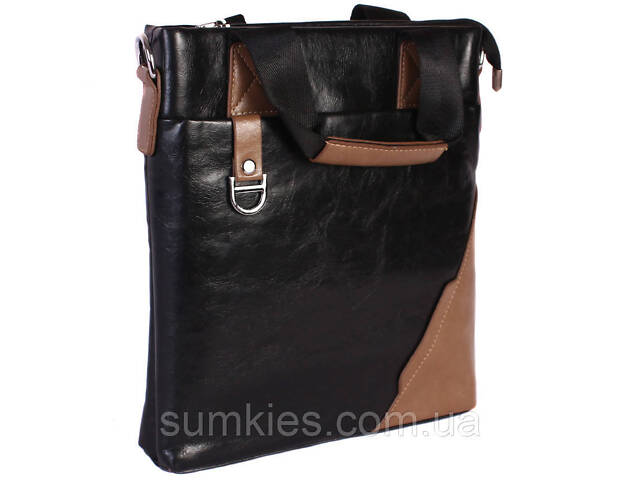 Сумка для ноутбука зі штучної шкіри 30921 чорна - Фото 2