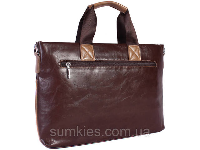 Сумка для ноутбука из искусственной кожи 30922 коричневая - Фото 4