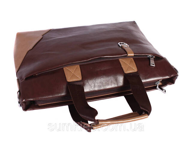Сумка для ноутбука из искусственной кожи 30922 коричневая - Фото 5