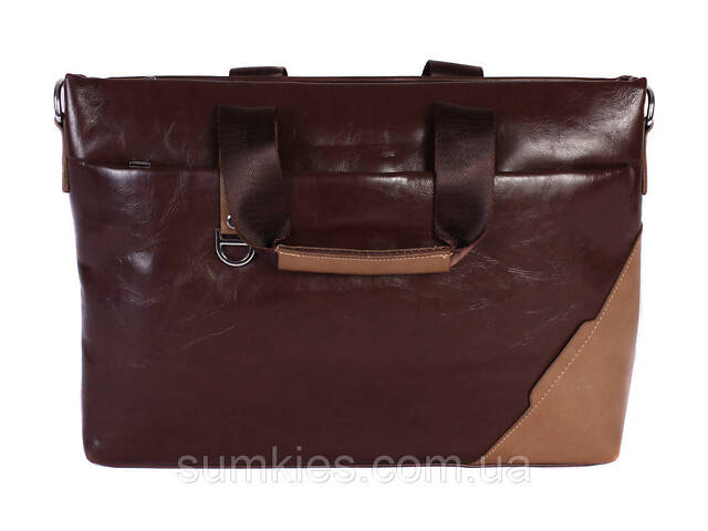 Сумка для ноутбука из искусственной кожи 30922 коричневая - Фото 6