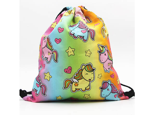 Сумка для взуття Райдужний єдиноріг 11368 32х39 см різні кольори - Фото 1