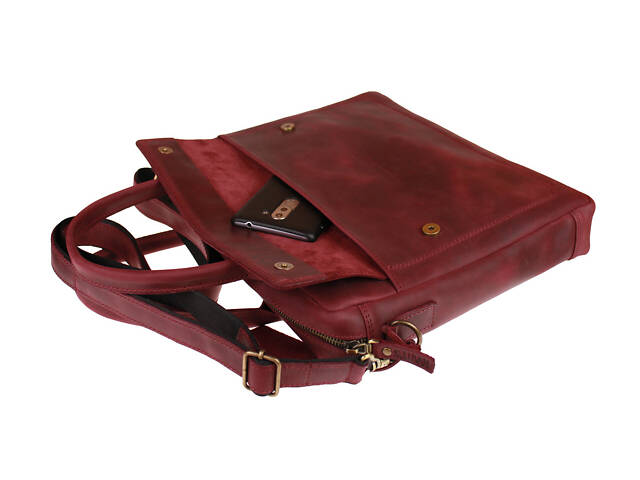 Сумка жіноча шкіряна для документів під формат А4 шкіра SULLIVAN sg11 (40) марсала - Фото 2