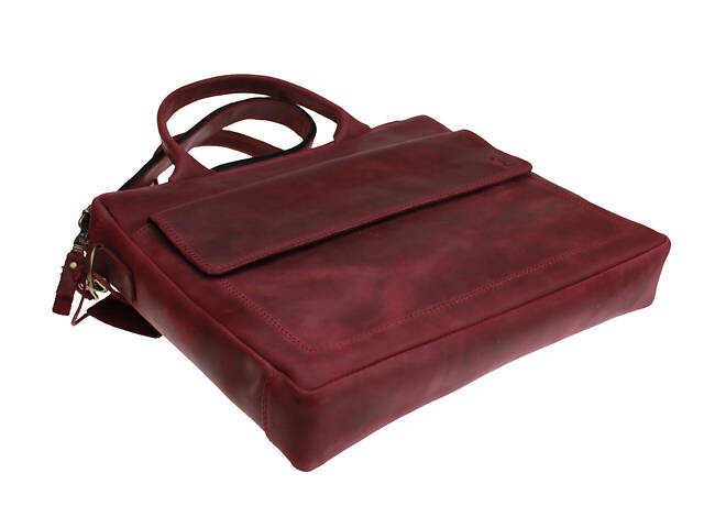 Сумка жіноча шкіряна для документів під формат А4 шкіра SULLIVAN sg11 (40) марсала - Фото 3