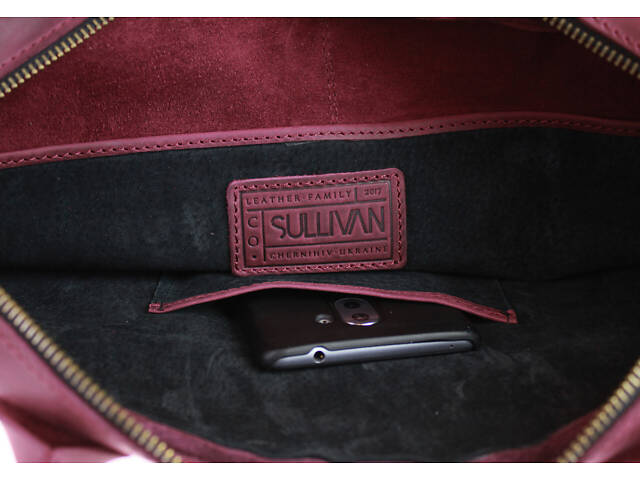 Сумка жіноча шкіряна для документів під формат А4 шкіра SULLIVAN sg11 (40) марсала - Фото 8