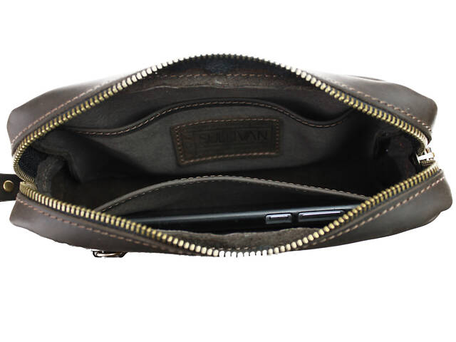 Сумка жіноча шкіряна маленька клатч SULLIVAN sg62(25) коричнева - Фото 2