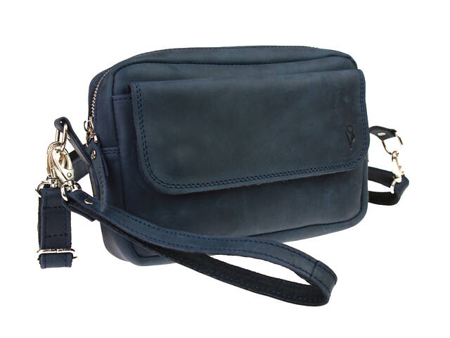 Сумка жіноча шкіряна маленька клатч SULLIVAN sg63(26) синя - Фото 1