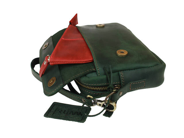 Сумка жіноча шкіряна маленька клатч SULLIVAN sg63(26) зелена - Фото 4