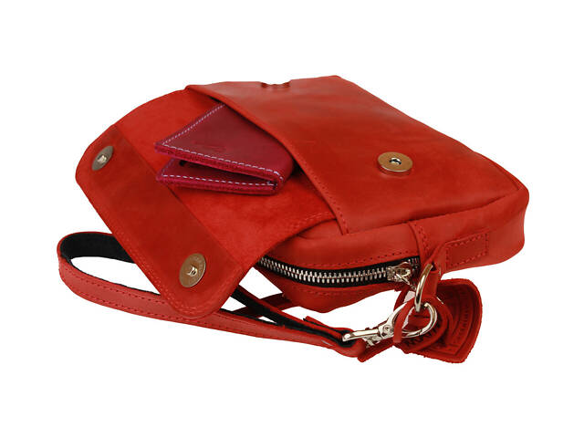 Сумка жіноча шкіряна маленька клатч SULLIVAN sg63(26) червона - Фото 4