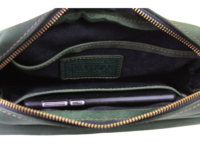 Сумка жіноча шкіряна маленька клатч SULLIVAN sg63(26) зелена - Фото 5