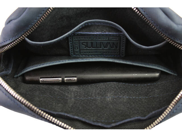 Сумка жіноча шкіряна маленька клатч SULLIVAN sg63(26) синя - Фото 5