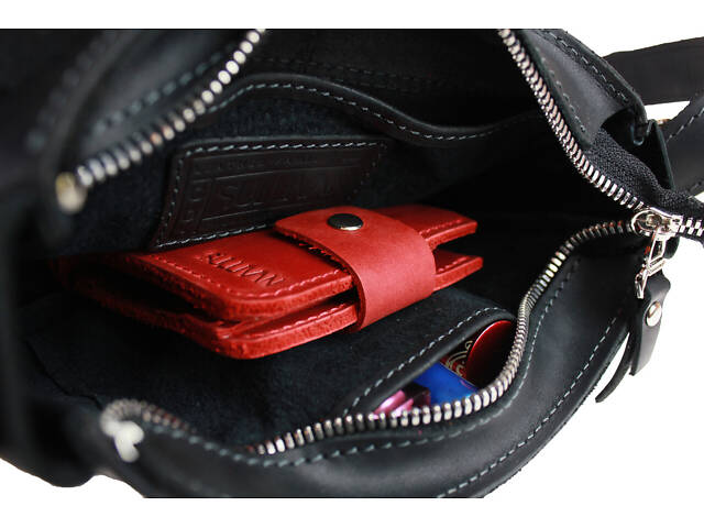 Сумка жіноча шкіряна маленька SULLIVAN sg30(23) чорна - Фото 8