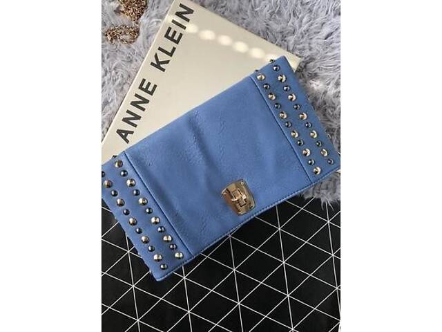 Сумка, клатч на цепочке с блоками синий с биркой - Фото 1