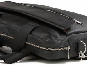 Сумка кожаная классическая мужская черная 714627