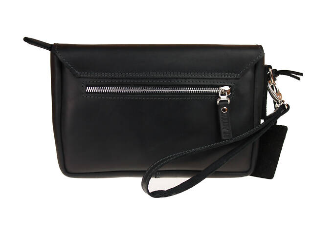 Сумка шкіряна маленька барсетка клатч smmbk13(25) чорна - Фото 4