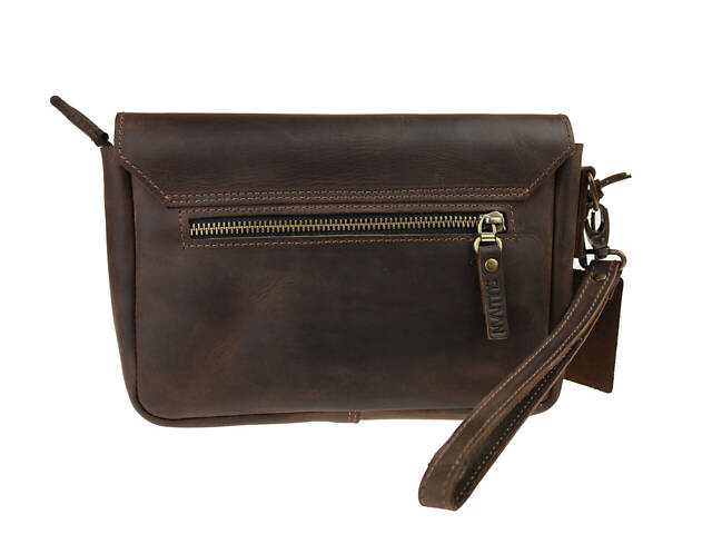 Сумка шкіряна маленька барсетка клатч smmbk13(25) коричнева - Фото 2