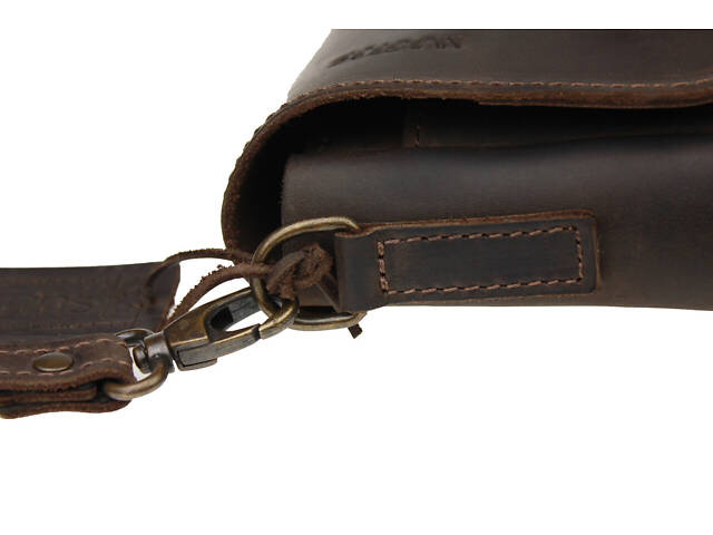 Сумка шкіряна маленька барсетка клатч smmbk13(25) коричнева - Фото 6