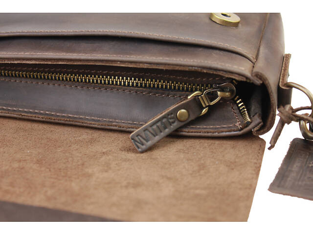 Сумка шкіряна маленька барсетка клатч smmbk13(25) коричнева - Фото 8