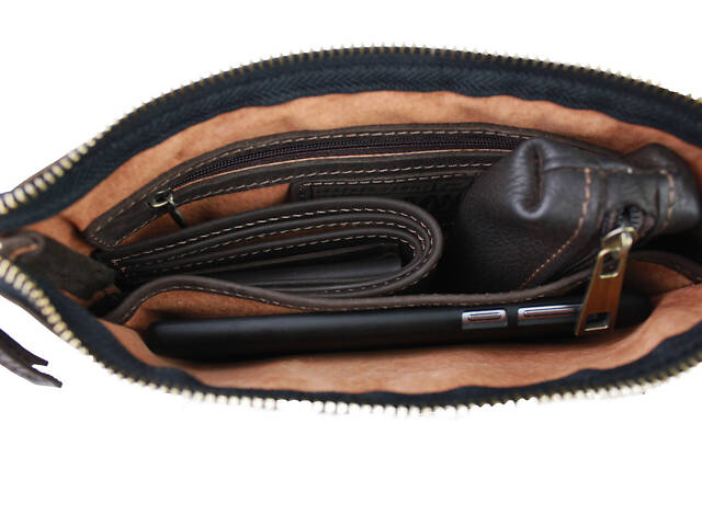 Сумка маленька барсетка клатч smmbk5(18) коричнева - Фото 6