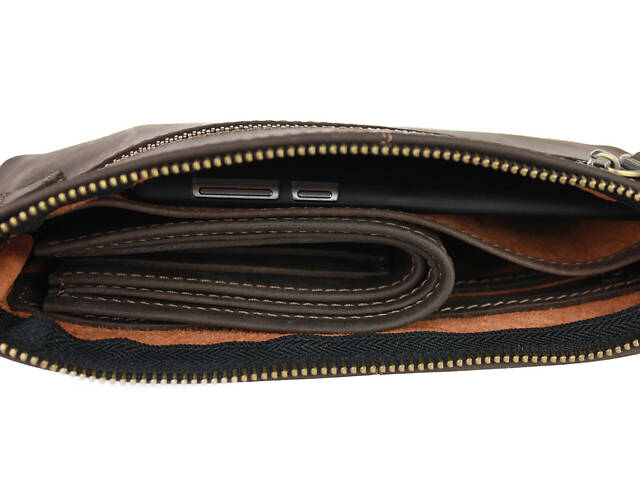 Сумка маленька барсетка клатч smmbk9(18) коричнева - Фото 4