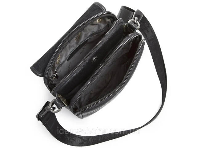 Сумка месенджер чорна чоловіча зі шкіри через плече Tiding Bag M1254A - Фото 7