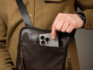 Сумка-мессенджер из натуральной кожи, сумка через плечо мужская Karter (коричневая)