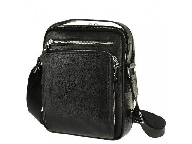 Сумка месенджер Vintage 14578 шкіряна Чорна - Фото 1