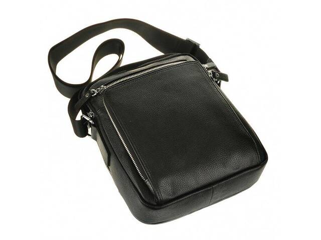 Сумка месенджер Vintage 14578 шкіряна Чорна - Фото 6