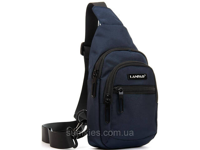 Сумка чоловіча через плече Lanpad синя - Фото 1
