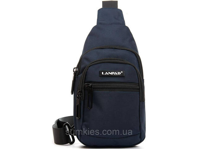 Сумка чоловіча через плече Lanpad синя - Фото 2