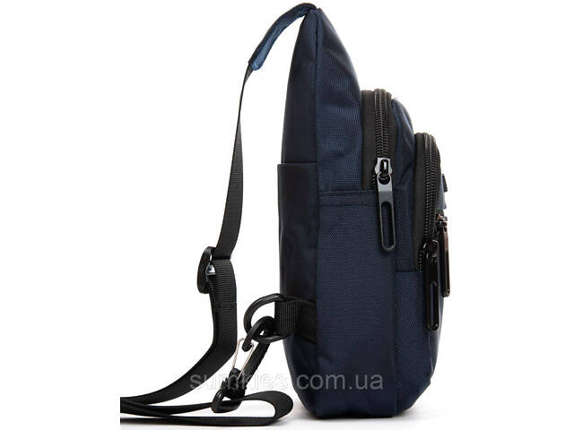 Сумка чоловіча через плече Lanpad синя - Фото 3