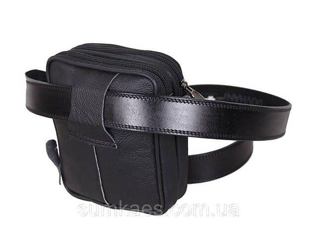 Сумка чоловіча шкіряна через плече компактна барсетка зі шкіри поясна шкіра16х12см - Фото 3