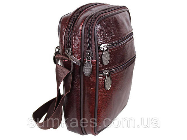 Сумка мужская кожаная через плечо коричневая барсетка из кожи 8s2355 Brown - Фото 1
