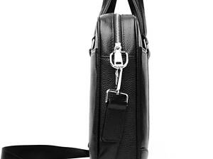 Сумка мужская кожаная деловая для ноутбука 13 14 черная 7A25-9904A