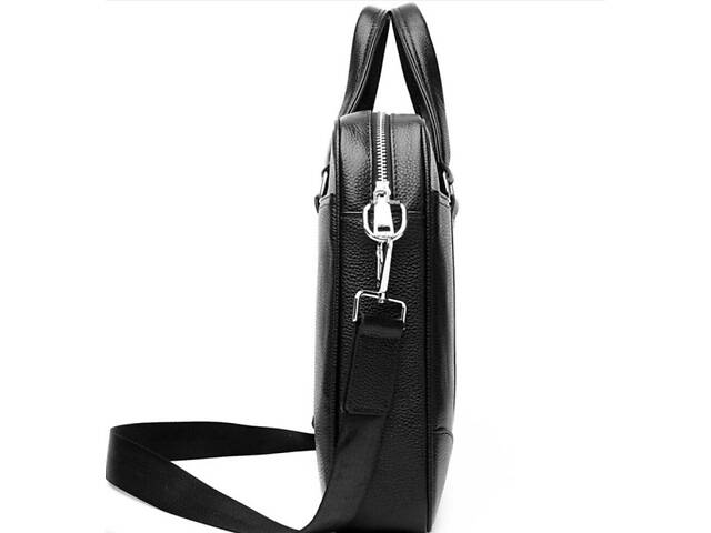 Сумка мужская кожаная деловая для ноутбука 13 14 черная 7A25-9904A - Фото 1