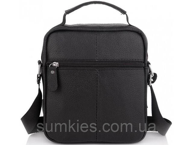 Сумка чоловіча шкіряна Tiding Bag через плече чорна - Фото 3