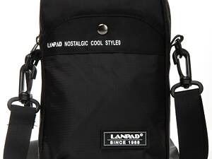 Сумка мужская LANPAD через плечо 13х20х7 см Черный (LAN8647 black)