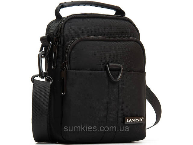 Сумка чоловіча Lanpad на плече чорна - Фото 1