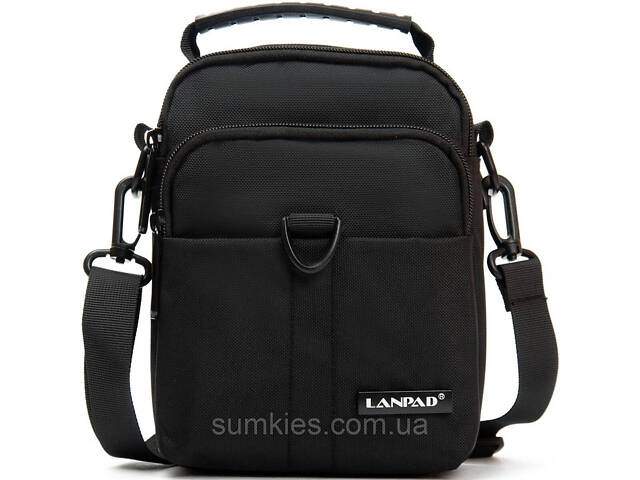 Сумка чоловіча Lanpad на плече чорна - Фото 2