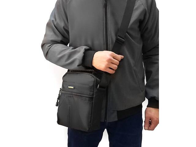 Сумка мужская планшет Lanpad черная - Фото 5