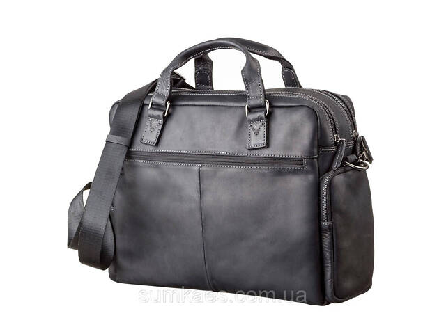 Сумка чоловіча SHVIGEL 11117 шкіряна Чорна - Фото 2